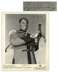 Louis Armstrong Signed 8 x 10 Photo -- Signed Both as Louis Armstrong & With His Nickname Satchmo